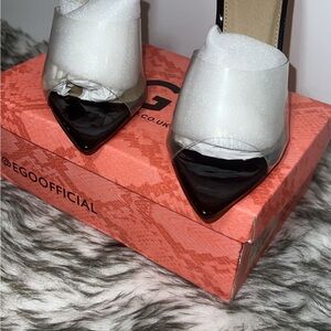 EGO Black Pointed Toe Heels